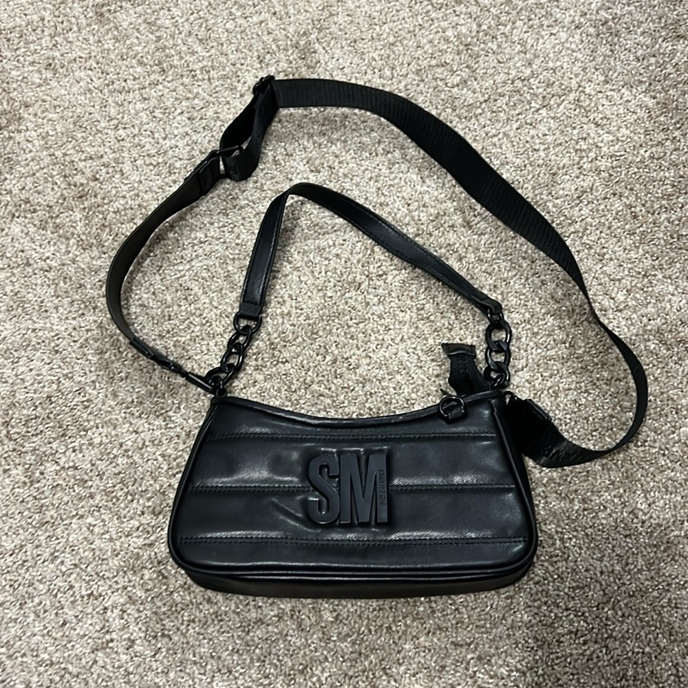 Steve Madden bzoia crossbody bag black purse puffer leather NWOT